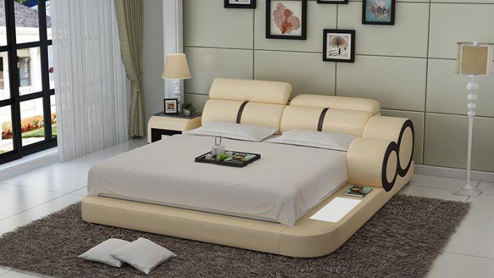 Design d'ameublement Lit Luxe Lits Chambre en Cuir 140/160/180 LB8816