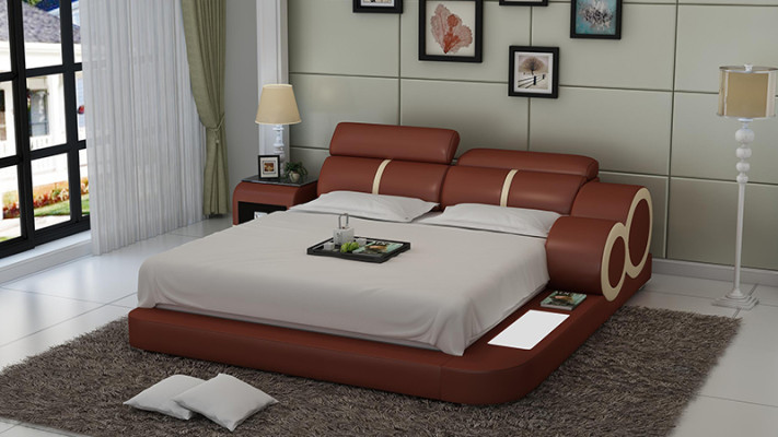 Design d'ameublement Lit Luxe Lits Chambre en Cuir 140/160/180 LB8816