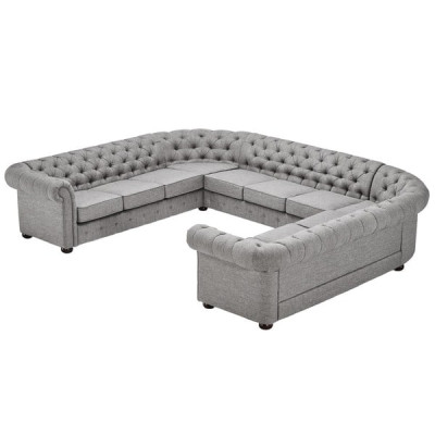 Canapé Chesterfield Canapé Tissu revêtement d'ameublement Salon paysage en U Suite Canapé d'angle