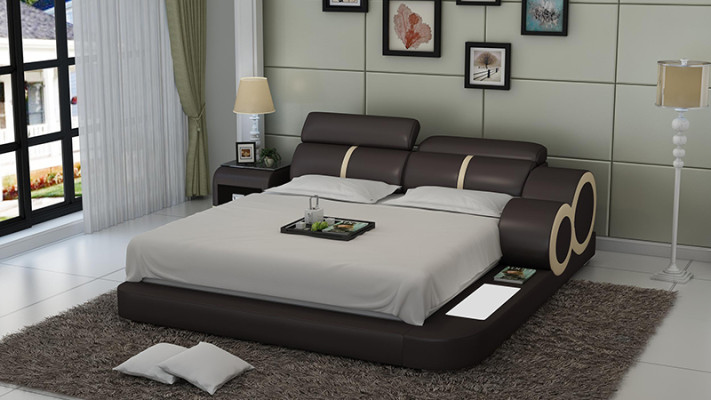 Design d'ameublement Lit Luxe Lits Chambre en Cuir 140/160/180 LB8816