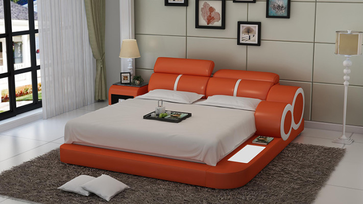 Design d'ameublement Lit Luxe Lits Chambre en Cuir 140/160/180 LB8816
