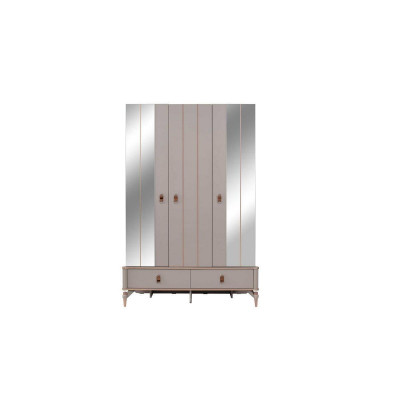 Ensemble de lit pour filles en bois de quatre pièces pour enfants, complet pour la chambre d'enfant de couleur beige
