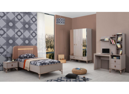 Meubles pour enfants chambre de filles lit pour enfants lit d'enfant bois beige ensemble de 4 pièces