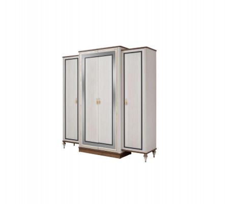 Ensemble de chambre à coucher Lit jeunesse Lit pour enfants Ensemble en bois blanc 5 pièces Lit moderne