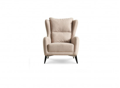 Fauteuil de luxe une place 1 place Fauteuil en tissu beige Salon moderne