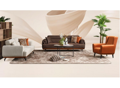 Ensemble de canapé trois places fauteuil canapé en tissu 4 pièces canapé en tissu multicolore 3+3+1+1