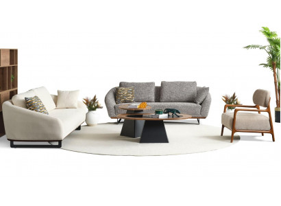 Ensemble de canapé trois places, fauteuil, canapé en tissu beige Ensemble de canapés en tissu gris 3+3+1