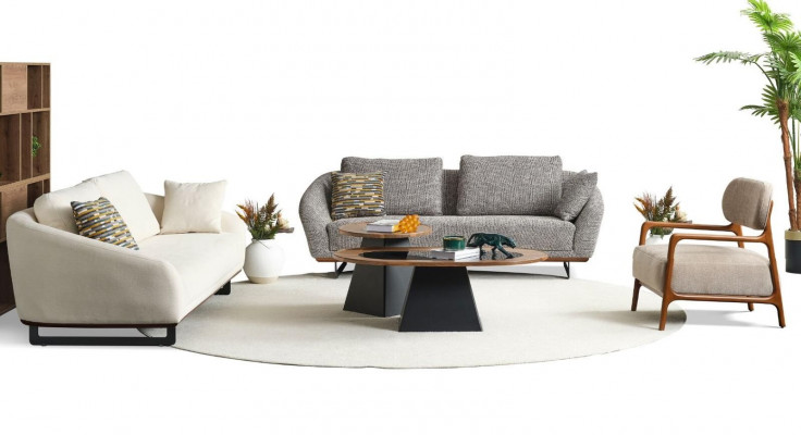 Canapé Mega Suite Trois places Fauteuil Canapé en tissu Canapé capitonné Canapé 3+3+1+1