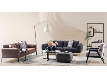 Ensemble de canapé Trois places Fauteuil Canapé Tissu Canapé en tissu multicolore Ensemble de canapé 3+3+1