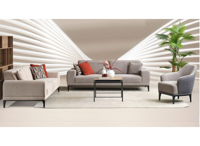 Ensemble de canapés trois places une place fauteuil canapé tissu gris ensemble de canapés en tissu 3+3+1