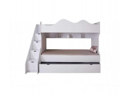 Lit superposé blanc Lit d'enfants Lit Mobilier pour enfants Suite Enfants moderne