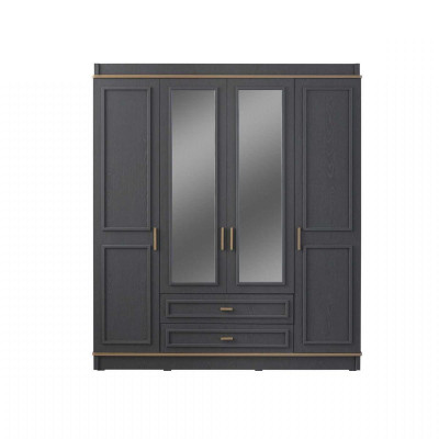 Armoire Armoire pour enfants Armoire en bois Miroir Armoire en bois gris
