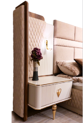 Ensemble chambre à coucher lit Armoire de luxe 2 tables de nuit design Coiffeuse