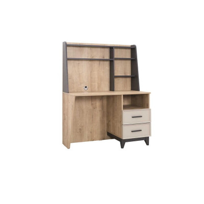 Bureau Bureau d'ordinateur Marron Mobilier de chambre d'enfant Table en bois Étagères
