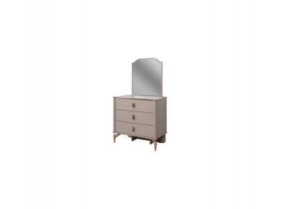 Commode avec miroir Ensemble en bois Chambre d'enfants Beige Console Set