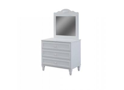 Suite de commode avec miroir Ensemble de chambre en bois blanc Table console