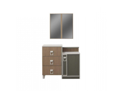 Chambre Commode Suite avec Miroir Bois Marron Ensemble Console