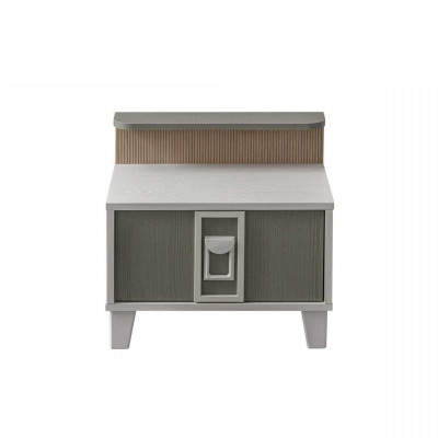 Ensemble de meubles pour enfants complet et moderne, lit pour enfants en bois gris, ensemble de 5 pièces, table de chevet.
