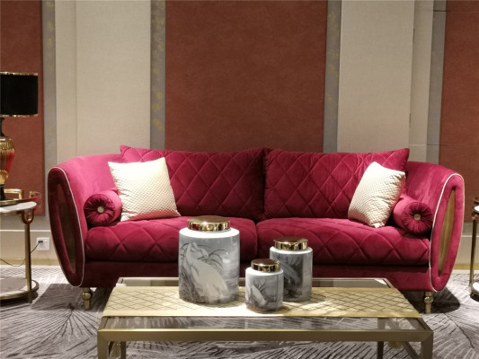 Canapé rembourré design 4 places de luxe - Meuble de salon de style italien