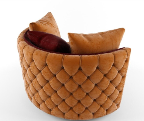 Fauteuil Club Chesterfield rond Canapé rond Sofa rond Chaises de relaxation rondes Chaise rembourrée.