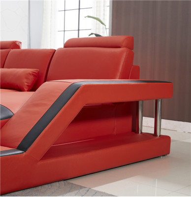 Design Canapé Luxe Canapés Canapé en Cuir Siège Sectionnel Suite Tapisserie Canapé d'Angle Rouge