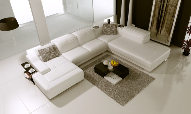 Suite Revêtement Coin Sofa Design Canapé Canapés de Luxe en Cuir Nouveau Siège de Canapé d'Angle