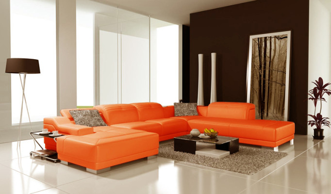 Suite Revêtement Coin Sofa Design Canapé Canapés de Luxe en Cuir Nouveau Siège de Canapé d'Angle
