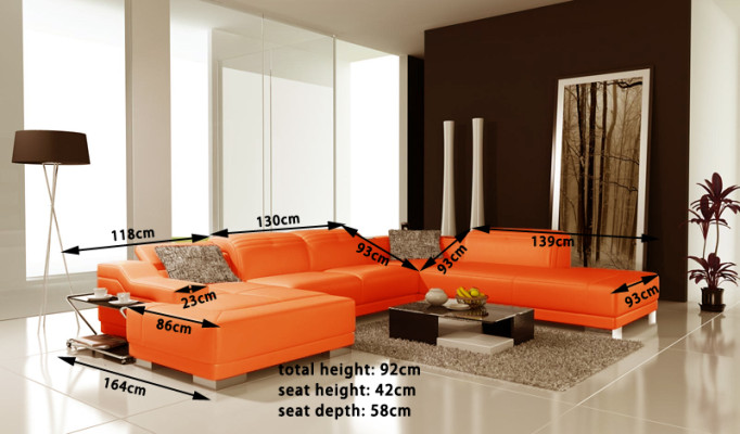 Suite Revêtement Coin Sofa Design Canapé Canapés de Luxe en Cuir Nouveau Siège de Canapé d'Angle
