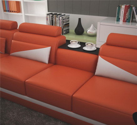 Canapé en cuir Canapé d'angle Canapé Sofa Tapisserie Paysage de vie Canapés en cuir Suite en forme de U