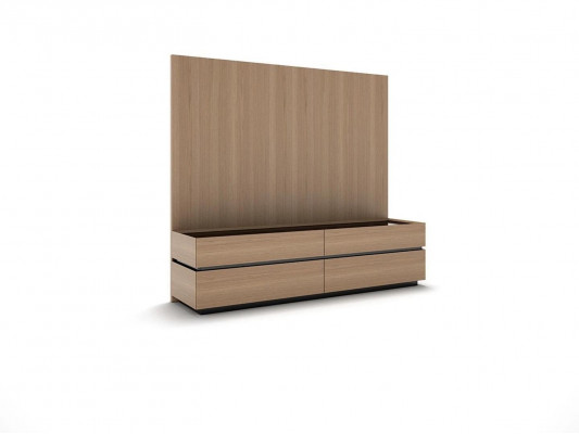 Salle de séjour Mobilier en bois Unité murale Meuble TV bas Complet Aménagement moderne