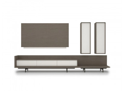 Unité murale TV meuble TV Frame Ameublement 2x armoire murale Design Moderne Suite