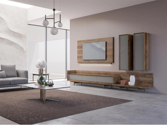 Mobilier de salon TV Lowboard Meuble mural complet pour TV Cadre de télévision Mobilier designer