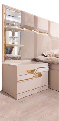 Lit double de luxe 2x Tables de chevet Chambre à coucher Mobilier design moderne