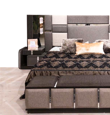Chambre de luxe Lit double 2x Tables de chevet Mobilier moderne complet