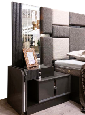 Chambre de luxe Lit double 2x Tables de chevet Mobilier moderne complet