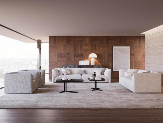 Ensemble de canapés de luxe avec revêtement en tissu 2x canapé trois places 2 fauteuils canapé 3+3+1+1