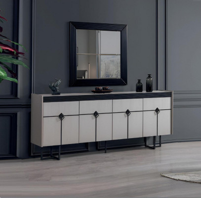 Salle à manger Meuble Buffet avec miroir Design Complète Nouvelles Meubles