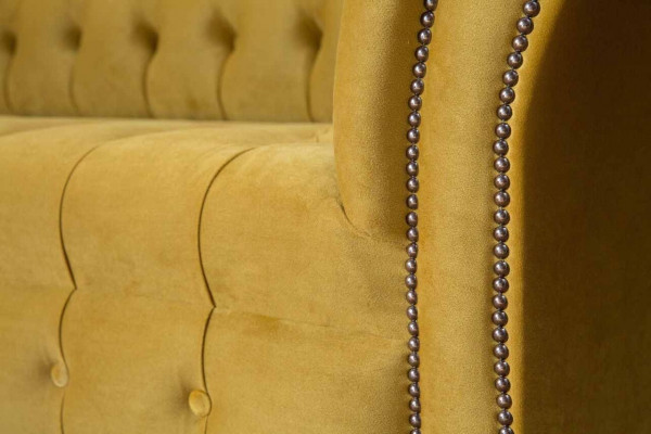 Canapé Chesterfield de luxe 2x 2 places en tissu avec des canapés modernes nouvel ensemble