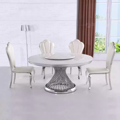 Table ronde base dorée chrome Tables rondes Tables Tables à manger de luxe 130 cm