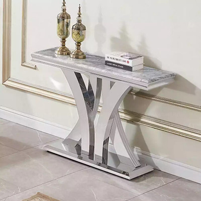 Conception Table de console de luxe Consoles Tables en acier inoxydable Buffet latéral de conception