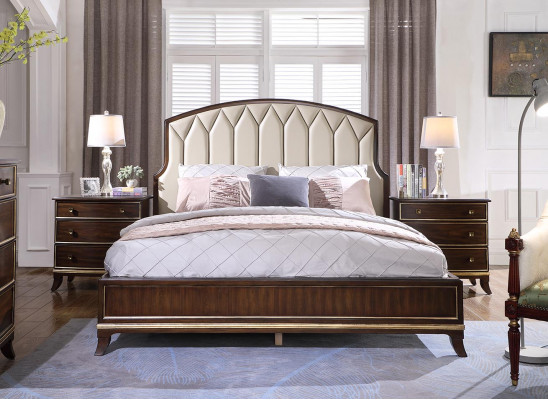 Lit 2x Tables de chevet Commode Ensemble de chambre Design Luxe neuf 4 pièces