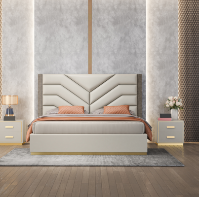 Design de lit Lits doubles de luxe 180x200cm Chambre à coucher moderne nouvelle