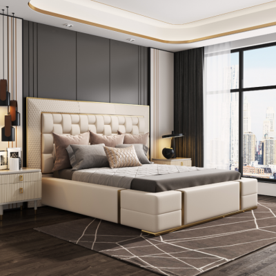 Chambre de luxe Lit Rembourrage Design Luxe Lits Doubles Meubles neufs