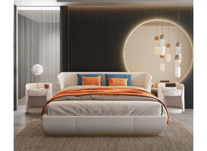 Conception de tapisserie de lit lits doubles de luxe chambre à coucher 180x200cm nouveau