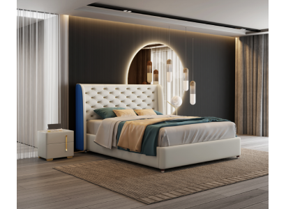 Chambre Mobilier Lit Lit design Cadre de lit Lits doubles Élégance Bois