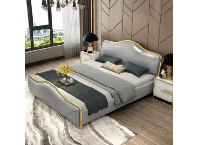 Chambre Lit Rembourrage Conception Luxueuse Lits Doubles d'Hôtel en Bois Mobilier