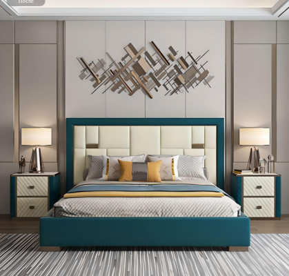 Chambre de luxe Lit Rembourrage Design 180x200cm Lits Doubles d'Hôtel neufs