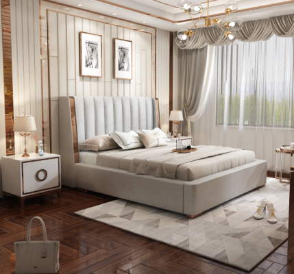 Lits Conception Double Moderne Cadre Chambre Hôtel Mobilier Luxe