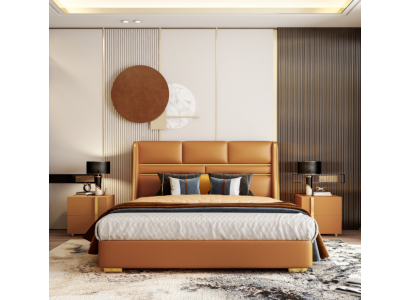 Lit double Chambre Lit Mobilier de luxe Double Hôtel Ameublement 180x200