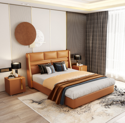 Lit double Chambre Lit Mobilier de luxe Double Hôtel Ameublement 180x200